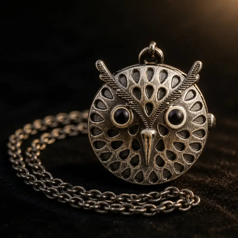 Reloj de bolsillo Collar de búho Collar de mujer