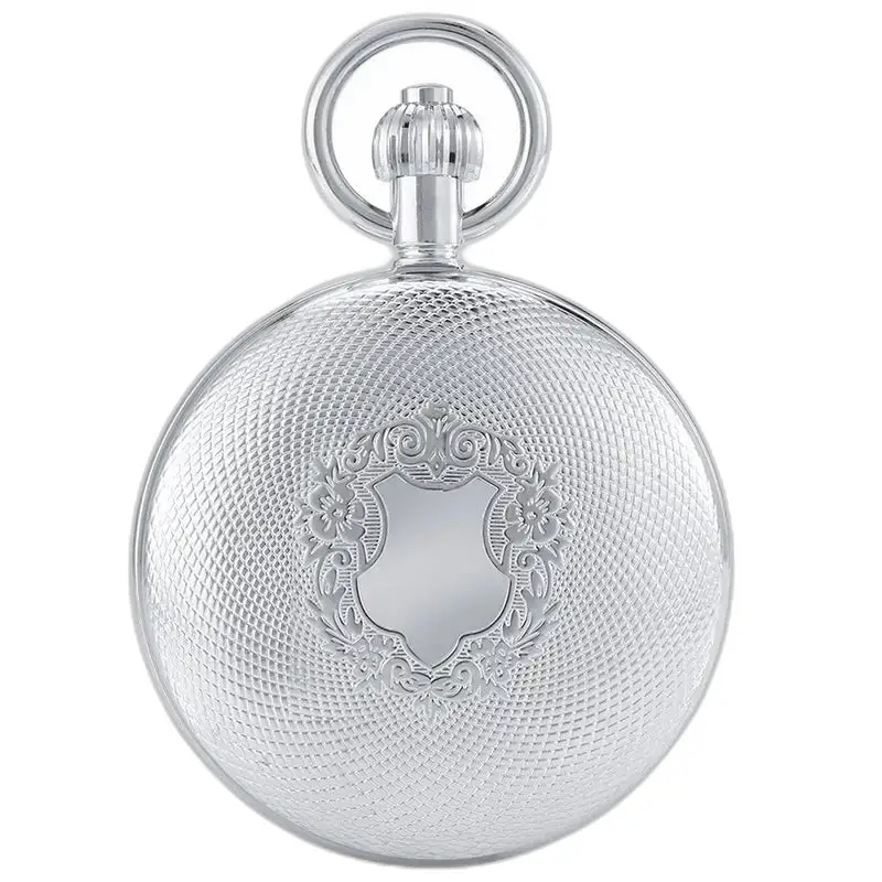 Reloj de bolsillo automático plateado elegante