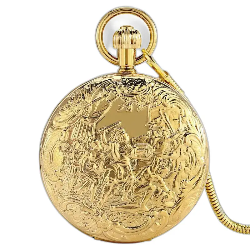 Reloj de bolsillo automático elegante con doble solapa