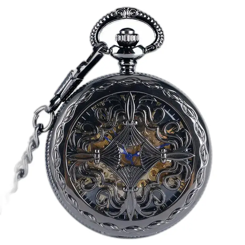 Reloj de bolsillo automático Mystic Hearth negro