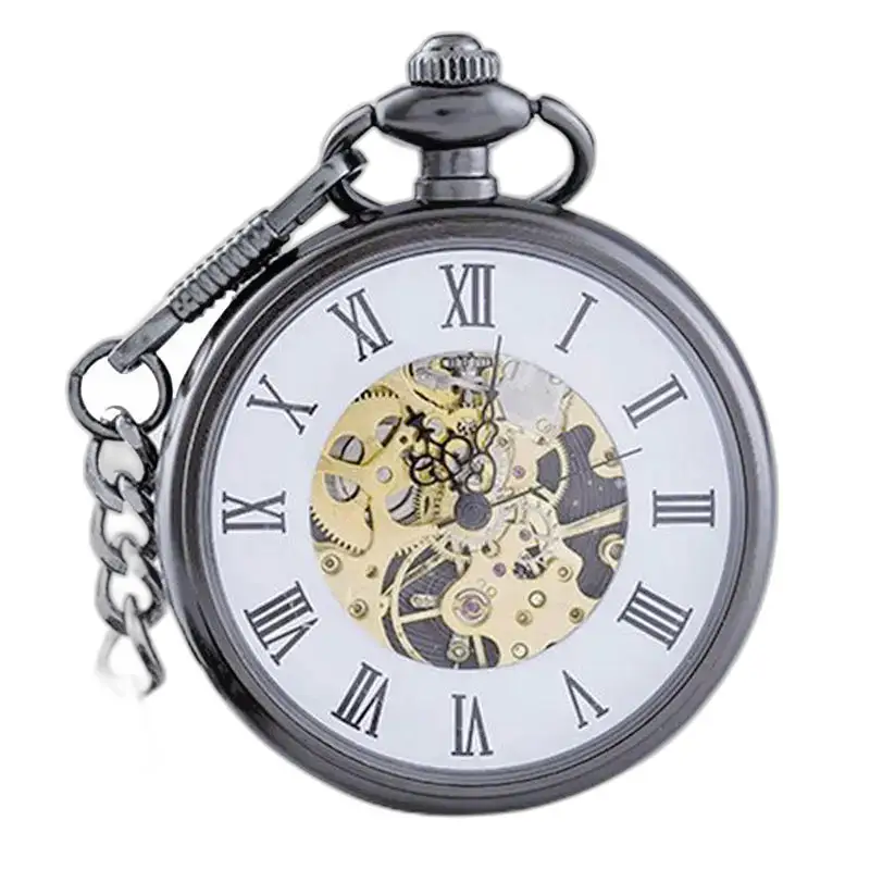 Reloj de bolsillo automático con esfera abierta y dije vintage