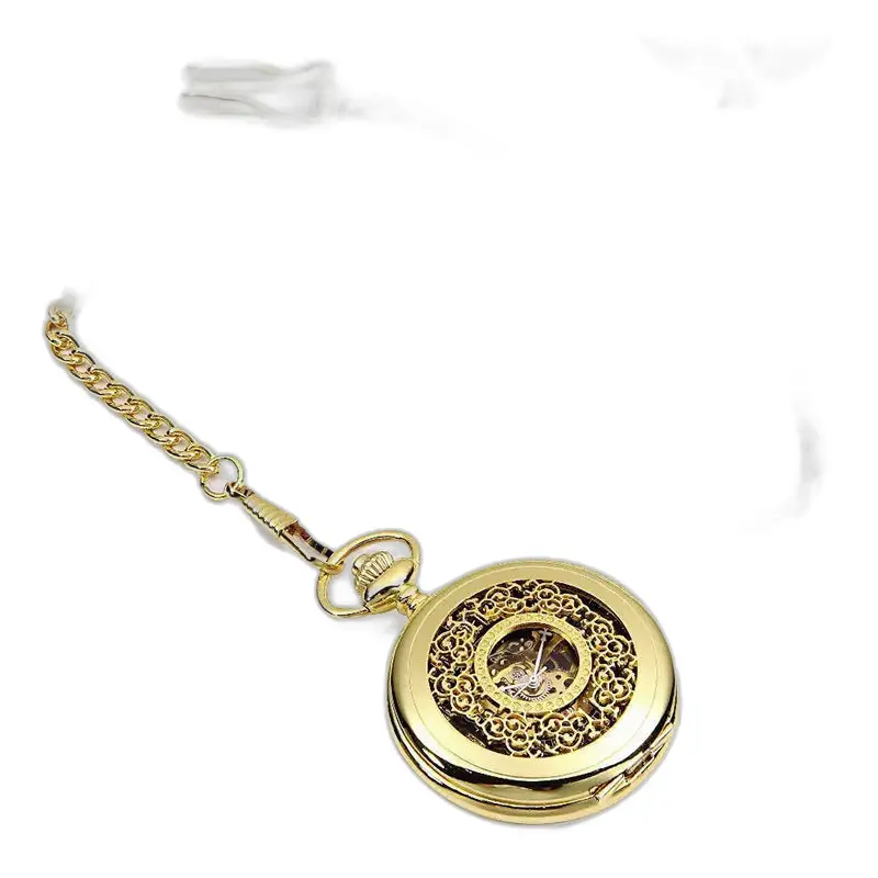 Reloj de bolsillo Steampunk moderno hueco negro