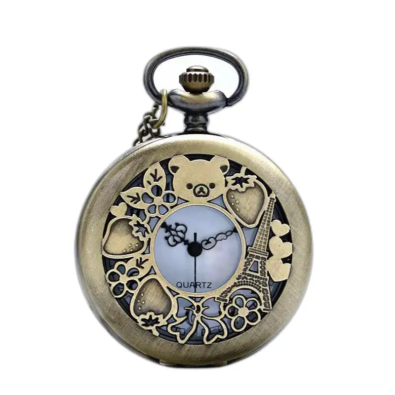 Reloj de bolsillo con collar de bronce de Glamorous