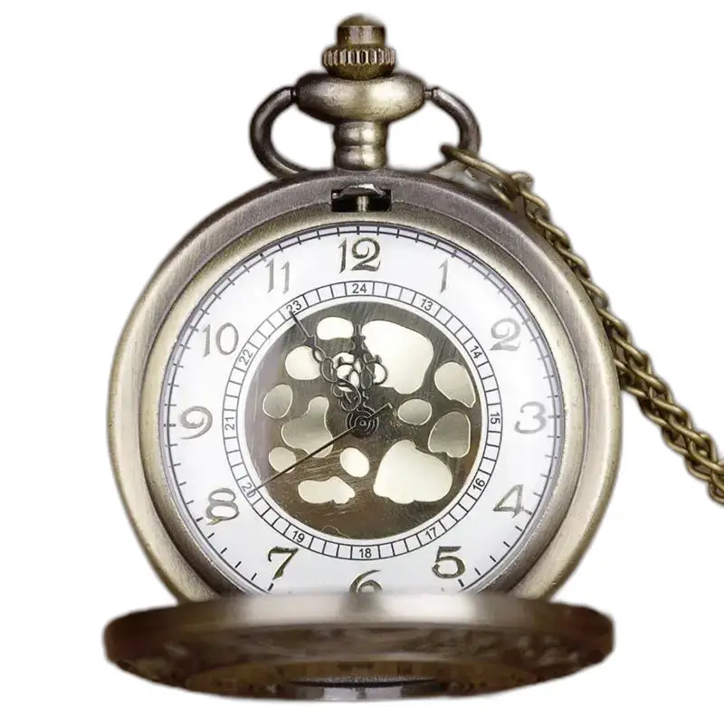 Reloj de bolsillo vintage con collar Half Hunter