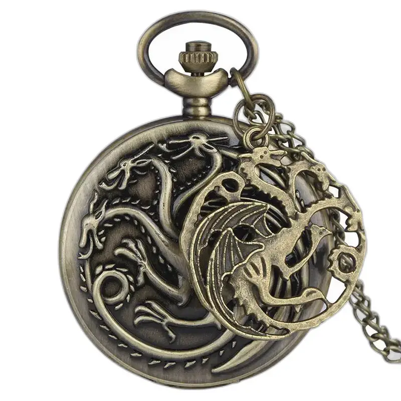 Reloj de bolsillo con collar de cuarzo Targaryen