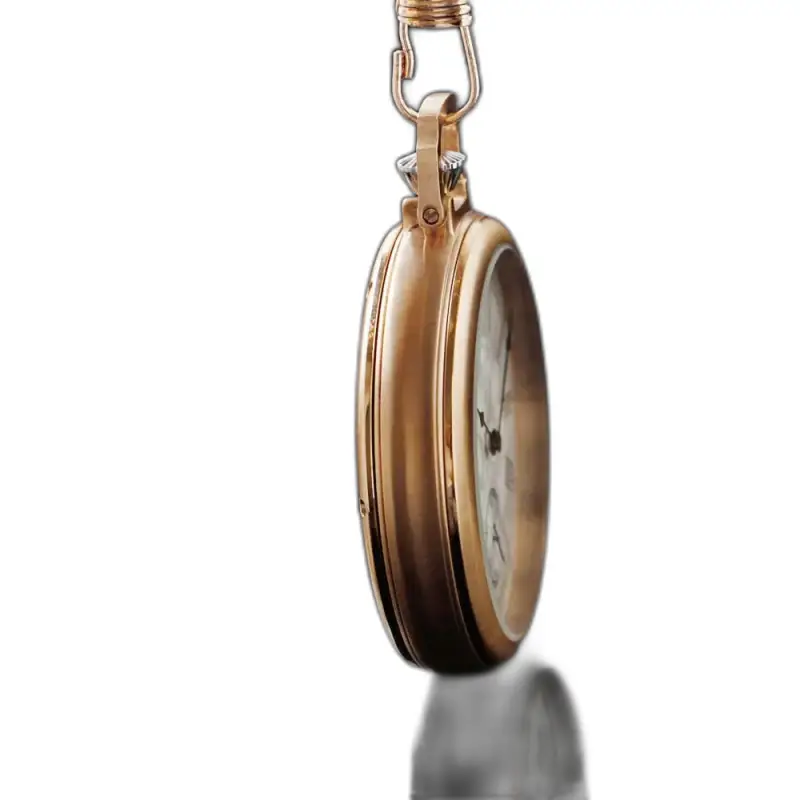 Reloj de bolsillo mecánico dorado vintage con un elegante reloj de bolsillo dorado