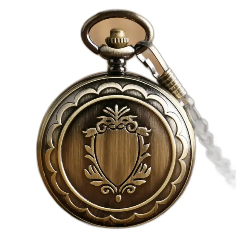 Reloj de bolsillo mecánico de bronce de estilo vintage, ideal para coleccionistas.