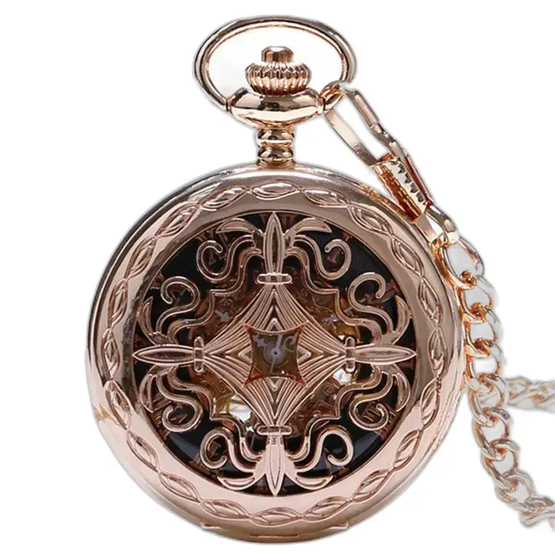 Reloj de bolsillo mecánico Lady en oro rosa con un elegante diseño en oro rosa