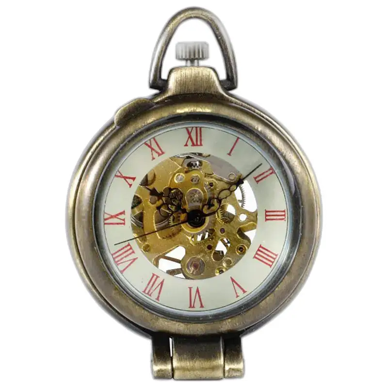 Reloj de bolsillo mecánico de lujo vintage con estilo antiguo y diseño elegante.