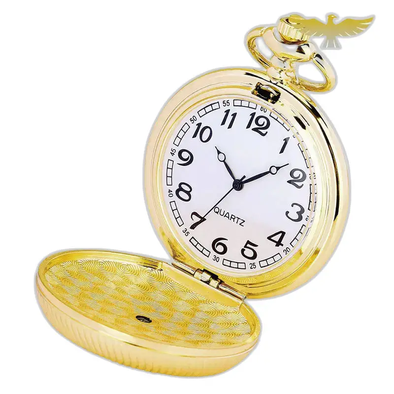 Reloj de bolsillo de lujo en oro esmeralda Flores plateadas con tapa abierta