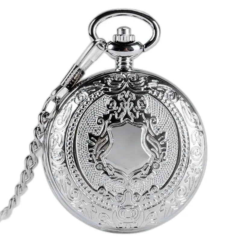 Reloj de bolsillo Chasseur Chic con caja de plata real y cadena de plata adornada
