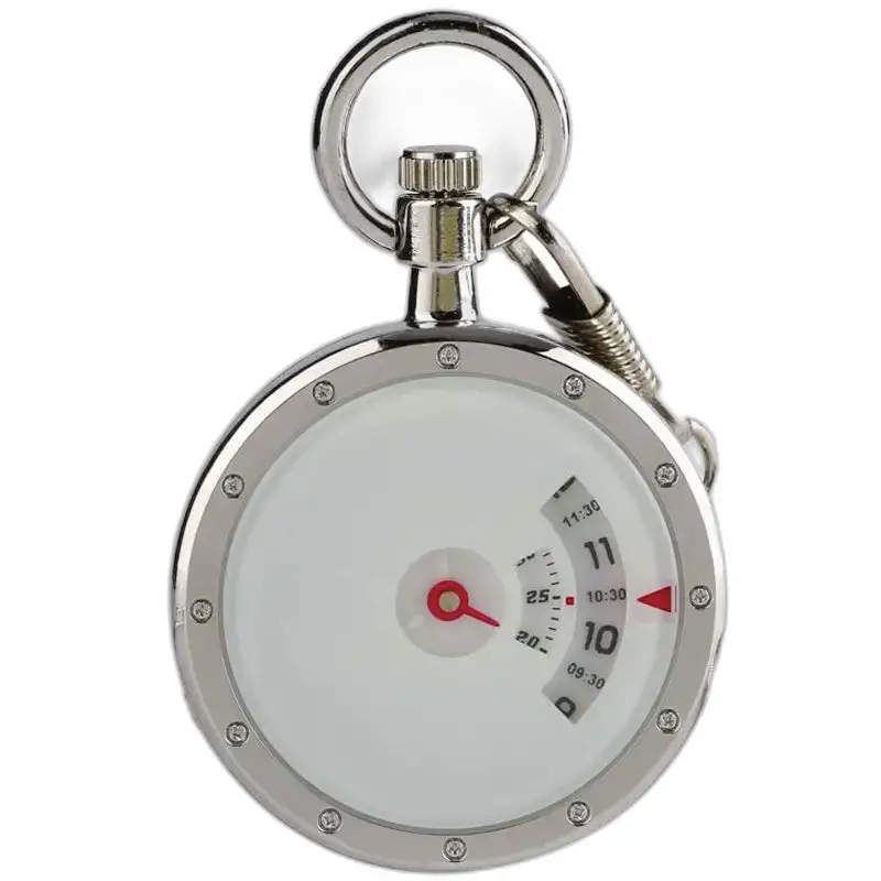 Reloj de bolsillo plateado Steampunk con elegante indicador de hora y temperatura