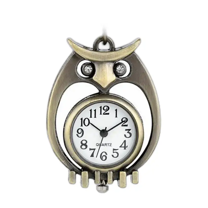 Reloj Búho Vintage de Bronce con Cadena, colgante en forma de búho