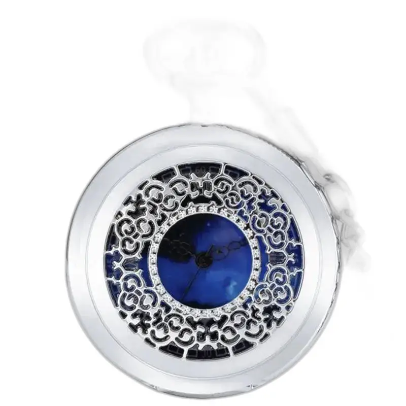 Reloj Collar de Plata con esfera azul y elegante motivo de Corazón Azul