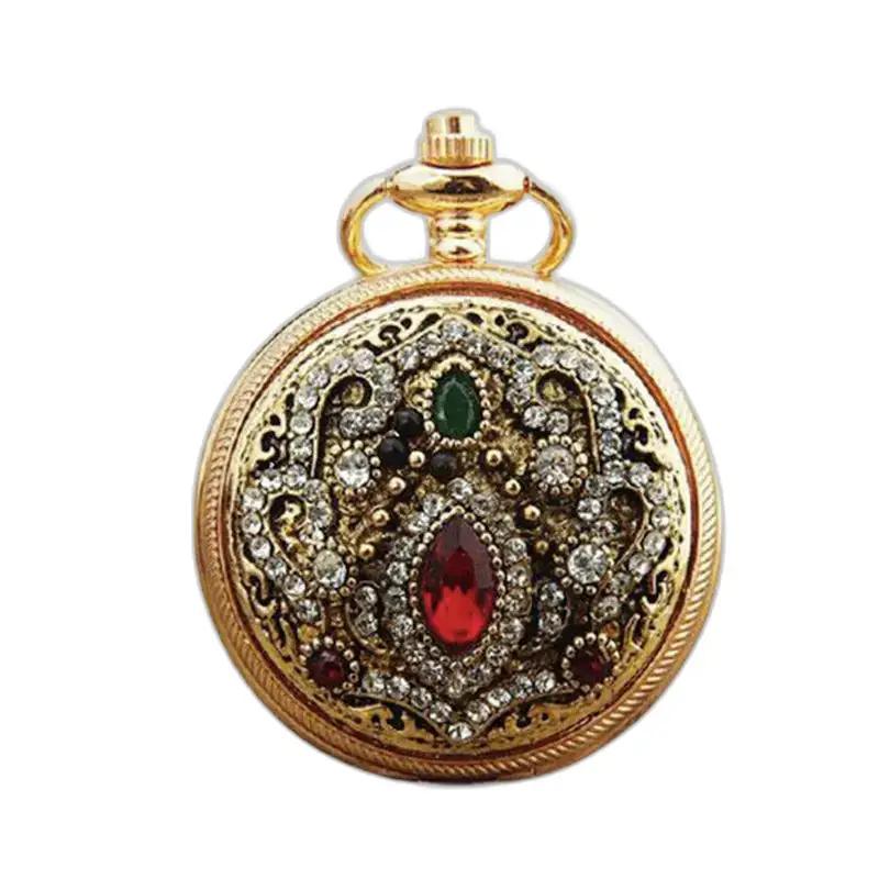 Reloj con Collar Chic Royale para Hombre y Mujer con Reloj con Collar de Oro y Piedras Preciosas