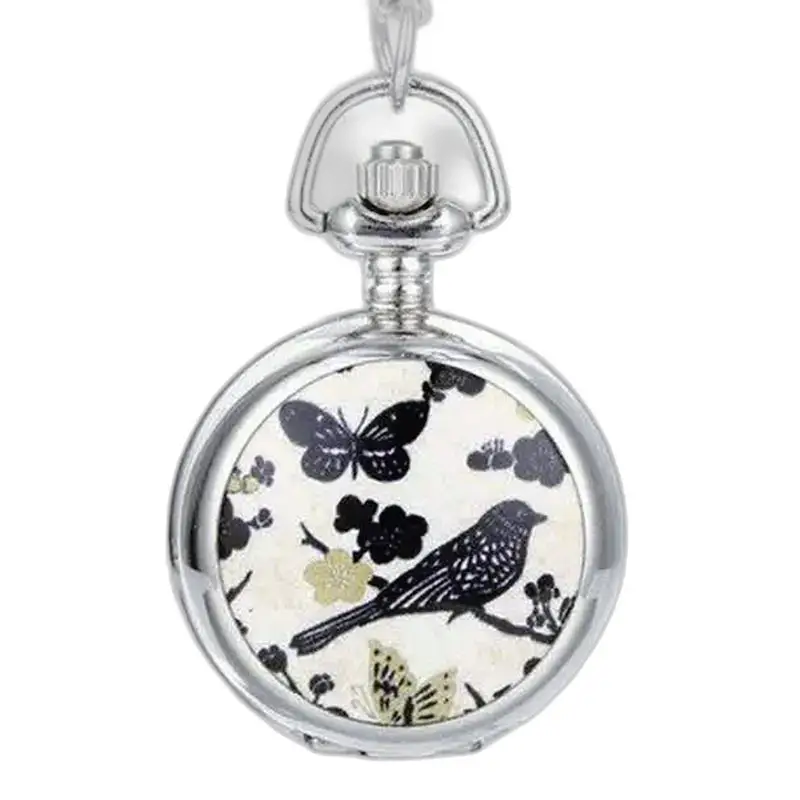 Elegante reloj de pulsera con diseño de pájaros y mariposas, movimiento de cuarzo.