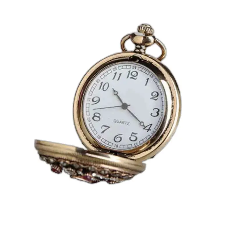 Reloj de Mujer con Collar y Piedras Preciosas y Reloj Abierto de Oro Brillante