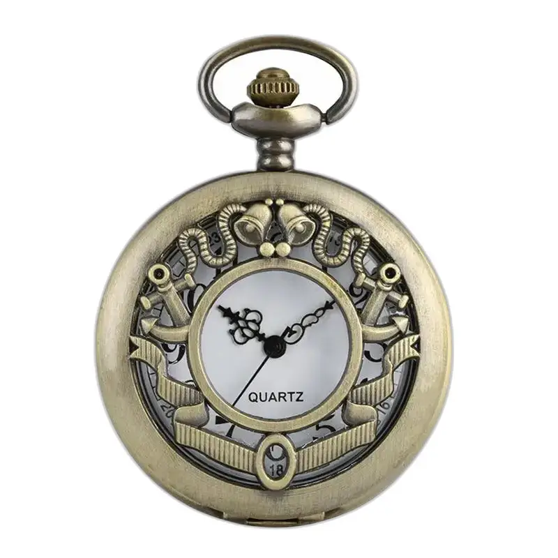 Reloj con collar My Little Flower en bronce con diseño de reloj de bolsillo antiguo