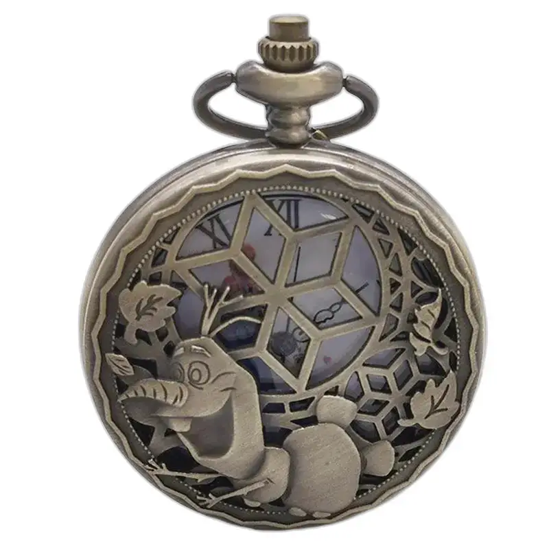 Reloj de collar de bronce Olaf vintage con diseño único de Olaf
