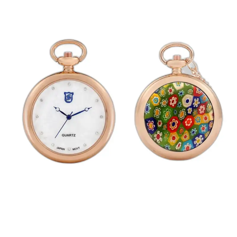 Dos relojes con collar de cuarzo en oro rosa, reloj con collar Modern Lady Rose de cuarzo