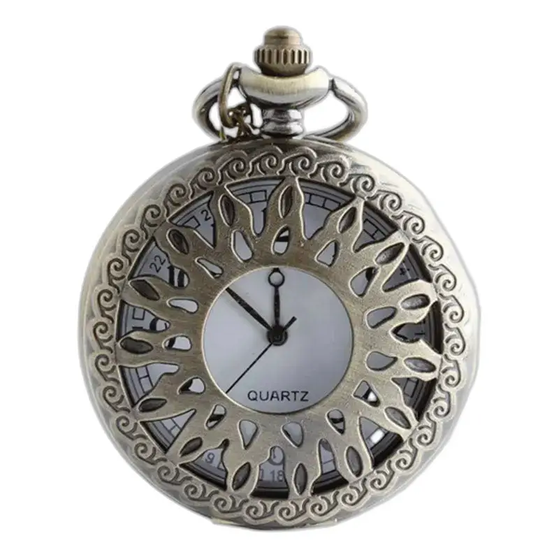 Reloj de collar automático Roi Soleil vintage en plata adornado con detalles refinados