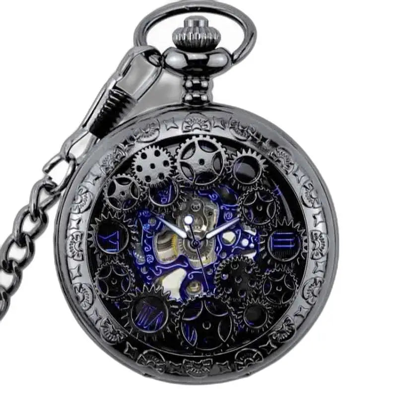 Reloj de bolsillo Steampunk cromado con un elegante acabado en bronce