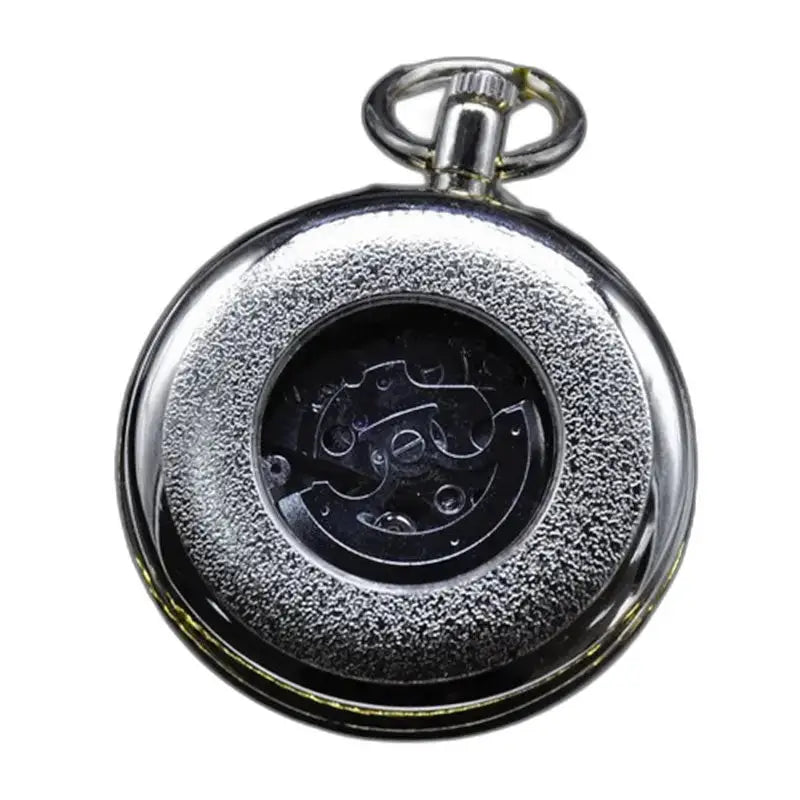 Encantador reloj de bolsillo con forma de mariposa y mecanismo plateado expuesto