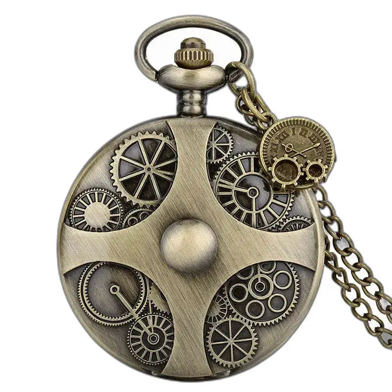 Reloj de Bolsillo Steampunk Chic con mecanismo visible y estilo vintage