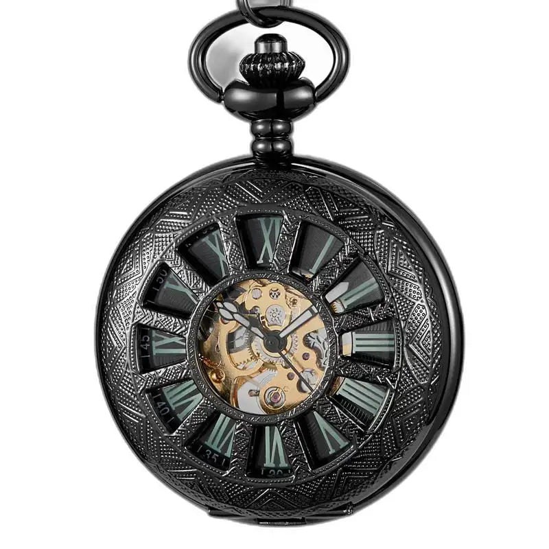 Reloj de bolsillo mecánico Green Lantern con engranajes visibles y una apariencia única