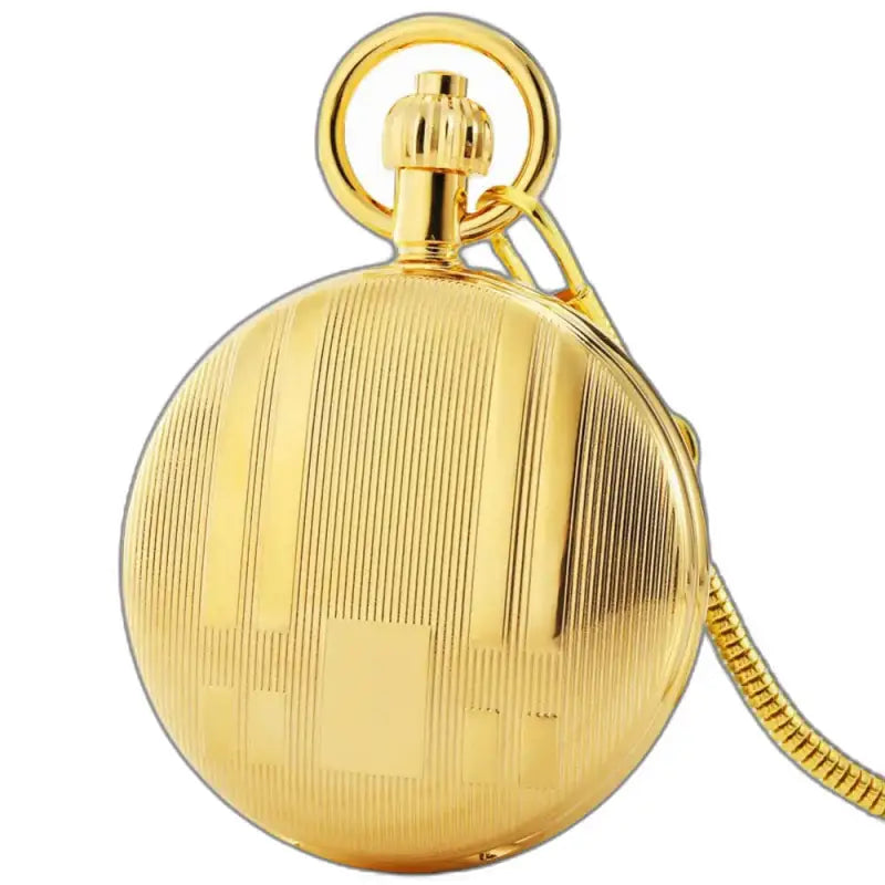 Reloj de bolsillo mecánico dorado para caballeros modernos en oro elegante