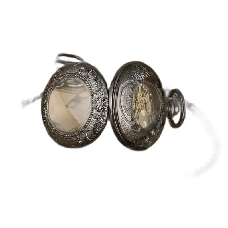 Reloj de bolsillo mecánico moderno Regalcrown para hombre en elegante plata adornada