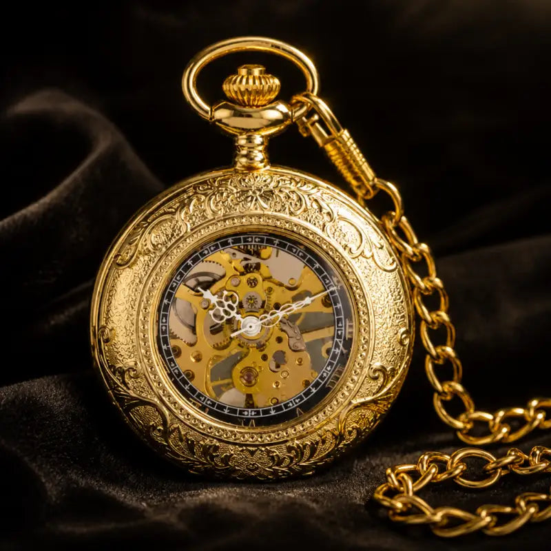 Reloj de bolsillo mecánico Half Hunter Skeleton