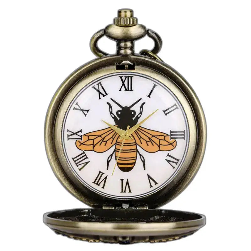 Reloj de bolsillo de cuarzo mariposa con reloj de bolsillo antiguo y diseño de abeja