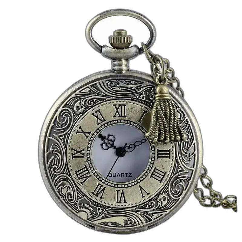 Reloj antiguo con colgante de corazón de plata para mujer, elegante reloj colgante antiguo