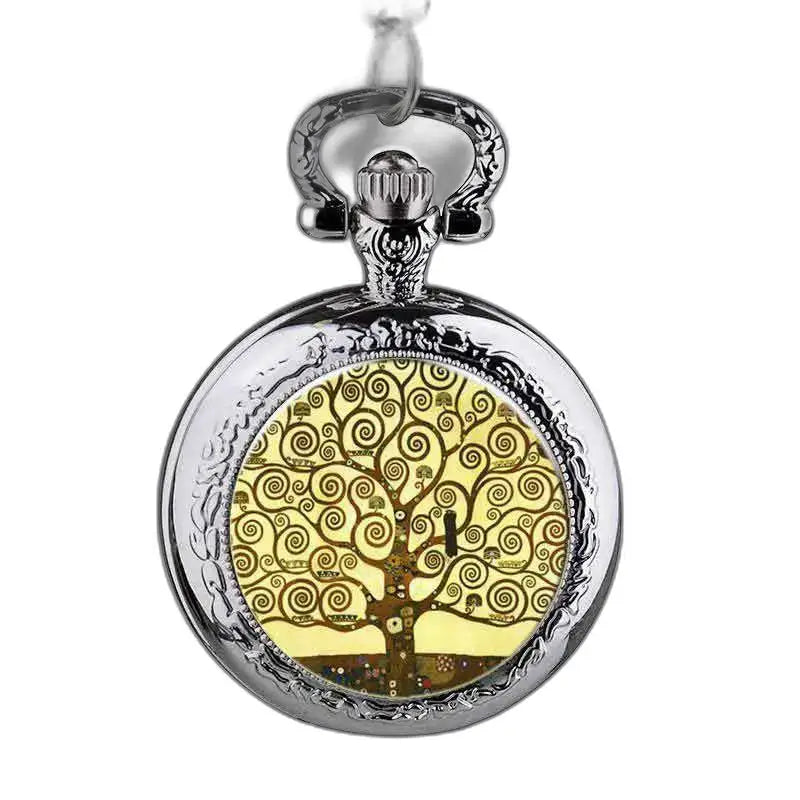 Elegante Reloj Colgante de Árbol con Diseño de Árbol en Plata para Mujer