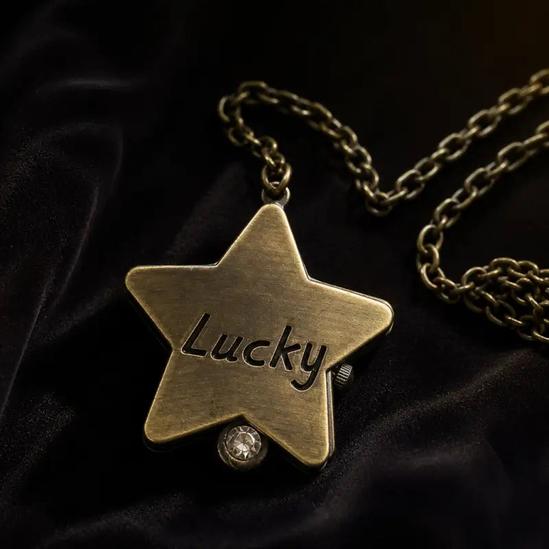 Reloj de bolsillo con colgante de estrella de cuarzo para mujer