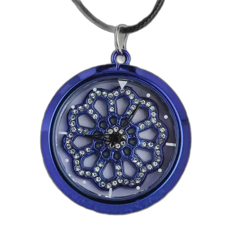 Reloj colgante Azure Flower elegante y refinado, reloj colgante con diseño floral