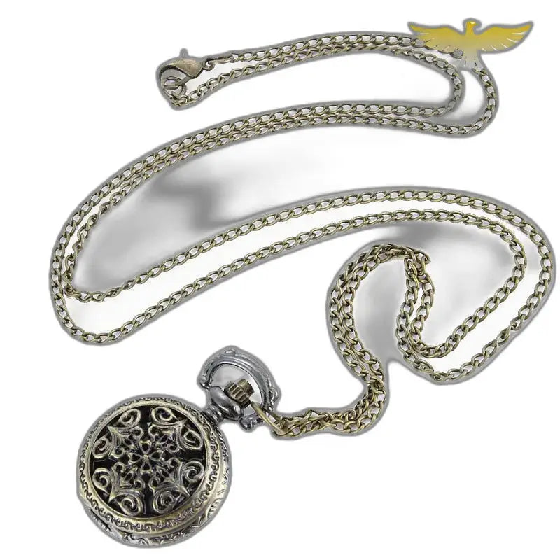 Reloj vintage con colgante de corazón plateado para mujer con cadena, accesorio elegante