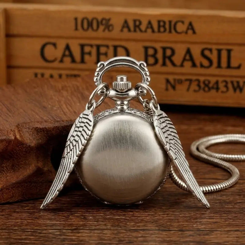 Reloj de Bolsillo Quartz Colgante Alas para Mujer Oro Plata Bronce