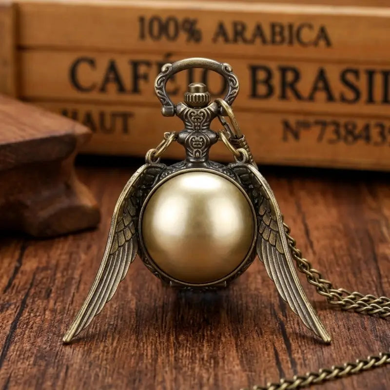 Reloj de Bolsillo Quartz Colgante Alas para Mujer Oro Plata Bronce