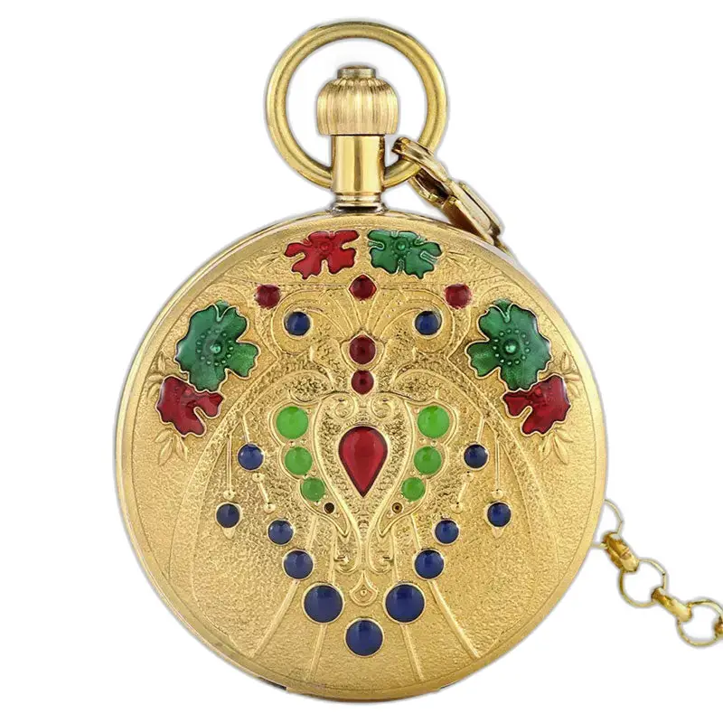 Montre à Gousset Double Clapets Gold Luxe Femme avec un élégant design en or