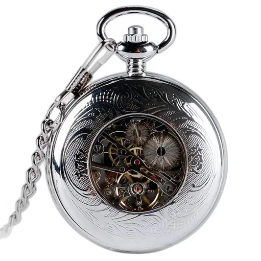 Reloj de bolsillo Royal Silver Chic Hunter Caja con mecanismo elegante