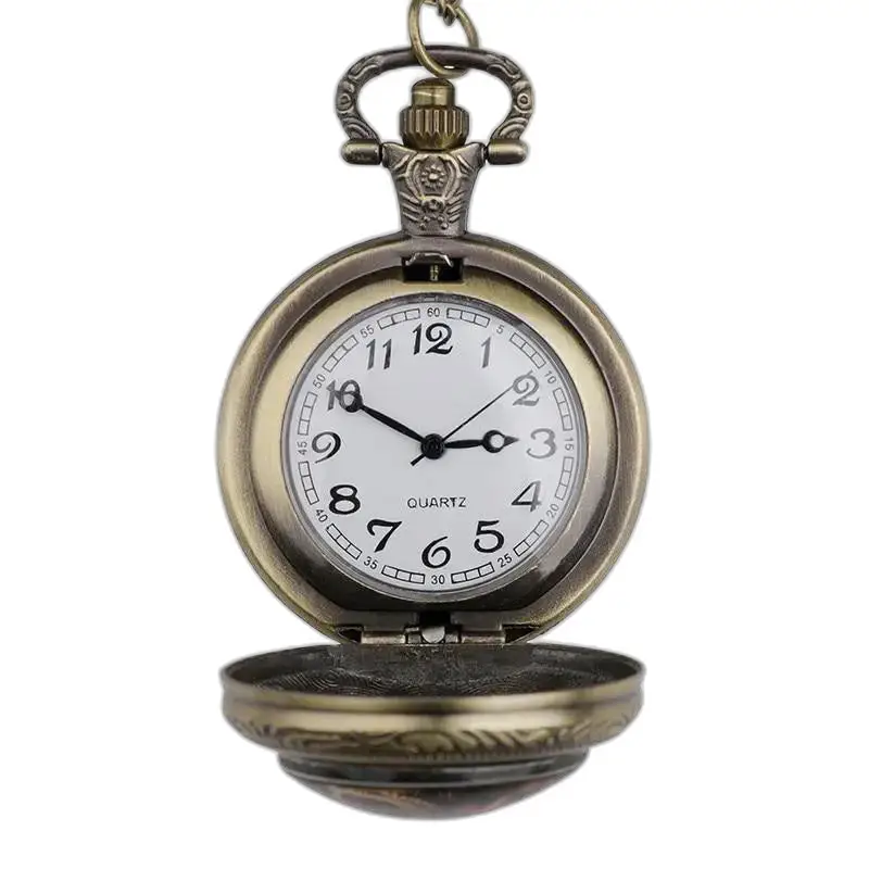 Montre Collier Personnalisable pour Homme Femme avec un design d’horloge antique